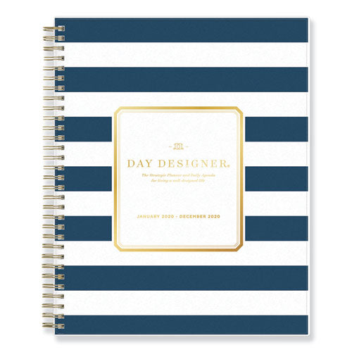 Day Designer Daily-monthly Planner, 10 X 8, Navy-white, 2021