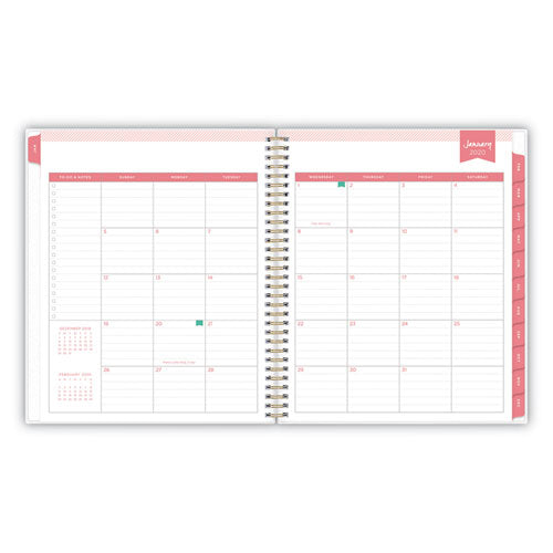Day Designer Daily-monthly Planner, 10 X 8, Navy-white, 2021