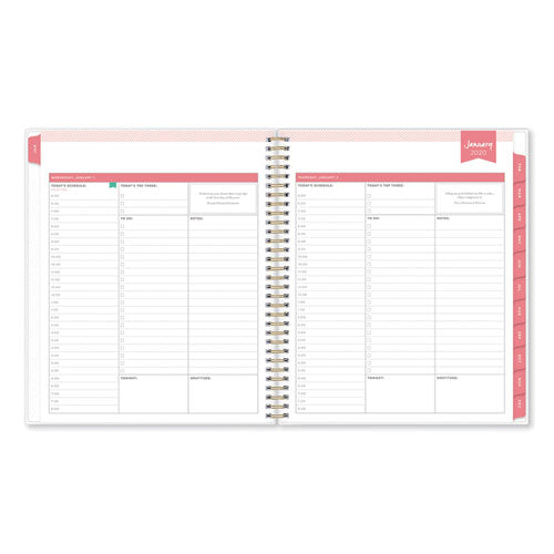 Day Designer Daily-monthly Planner, 10 X 8, Navy-white, 2021