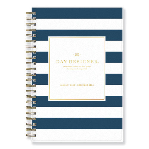 Day Designer Daily-monthly Planner, 8 X 5, Navy-white, 2021