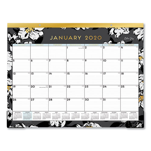 Baccara Dark Desk Pad, 22 X 17, 2021