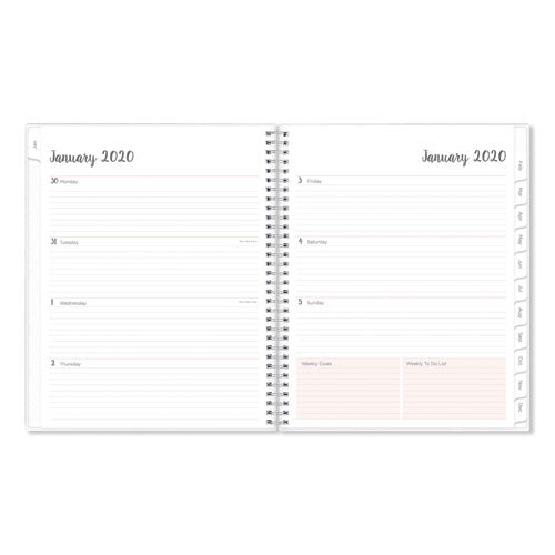 Joselyn Weekly-monthly Wirebound Planner, 11 X 8.5, Light Pink-peach-black, 2021