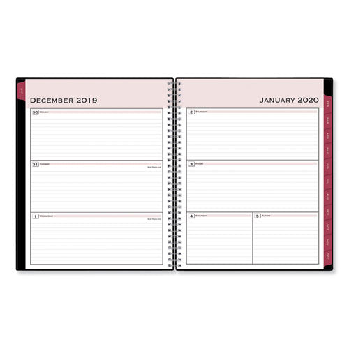 Classic Red Weekly-monthly Planner, Open Scheduling, 8 X 5, Black Cover, 2021