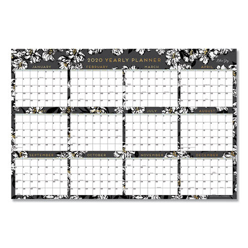 Laminated Baccara Dark Calendar, 36 X 24, 2021