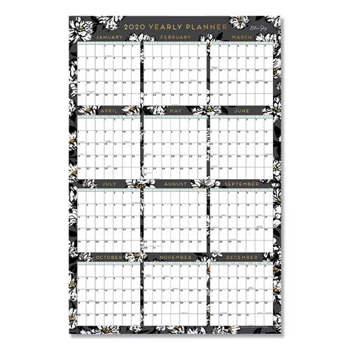 Laminated Baccara Dark Calendar, 36 X 24, 2021