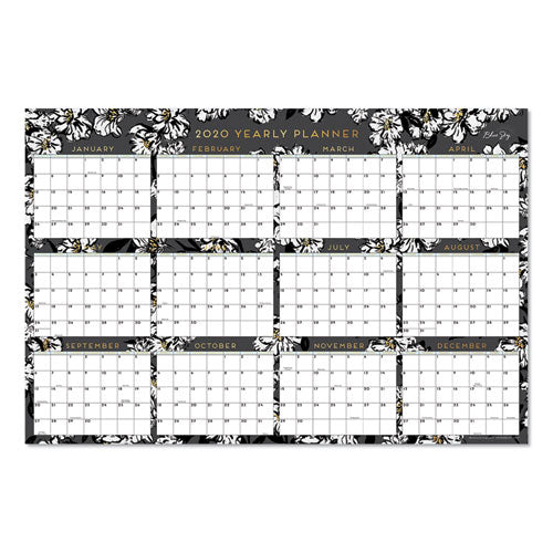Laminated Baccara Dark Calendar, 36 X 24, 2021