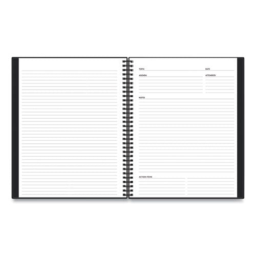 Aligned Business Notebook, Narrow Rule, Black Cover, 11 X 8.5, 78 Sheets