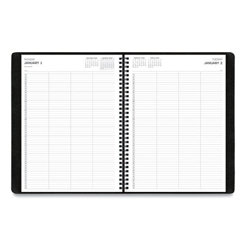 Aligned Daily Four-person Appointment Planner, 11 X 8, Black, 2021