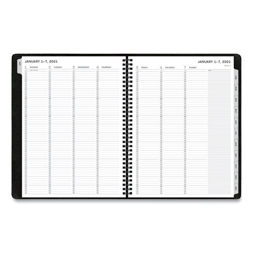 Aligned Weekly-monthly Appointment Planner, 11 X 8.25, Black, 2021
