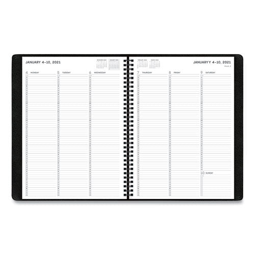 Aligned Weekly Appointment Planner, 11 X 8.25, Black, 2021