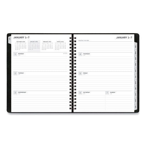 Aligned Weekly-monthly Notes Planner, 8.75 X 7, Black, 2021