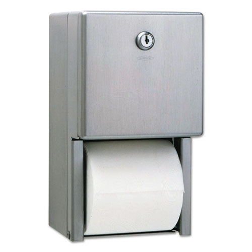 Stainless Steel 2-roll Tissue Dispenser, 6 1-16 X 5 15-16 X 11, Stainless Steel