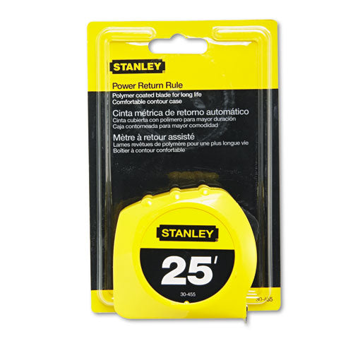 Power Return Tape Measure W-belt Clip, 1-2" X 12ft, Yellow