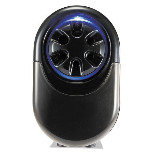Quietsharp Glow Classroom Electric Pencil Sharpener, Ac-powered, 6.13" X 10.69" X 9", Silver-black