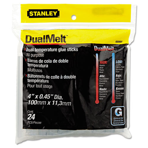 Dual Temperature Glue Sticks, 0.45" X 4", Dries Clear, 24-pack
