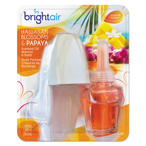 Electric Scented Oil Air Freshener Warmer And Refill Combo, Hawaiian Blossoms And Papaya
