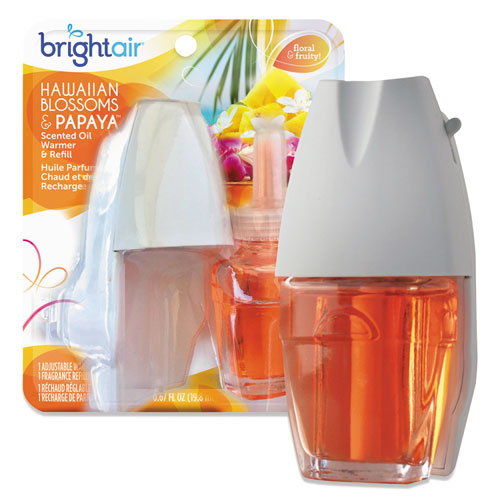 Electric Scented Oil Air Freshener Warmer And Refill Combo, Hawaiian Blossoms-papaya, 8-carton