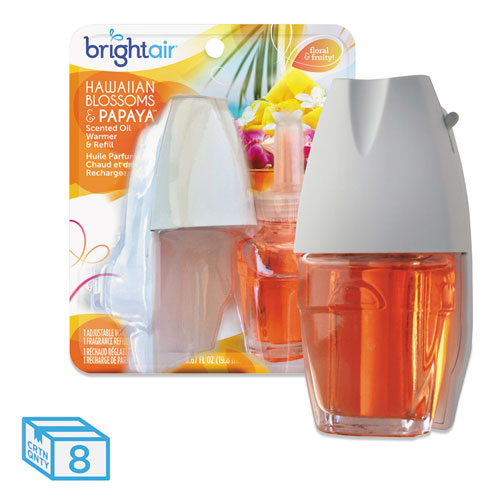 Electric Scented Oil Air Freshener Warmer And Refill Combo, Hawaiian Blossoms-papaya, 8-carton
