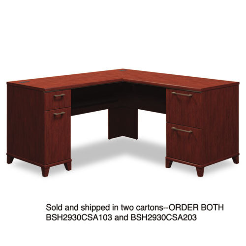 Enterprise Collection 72w X 72d L-desk Pedestal Only, 70.13w X 70.13d X 29.75h, Mocha Cherry, Box 1 Of 2