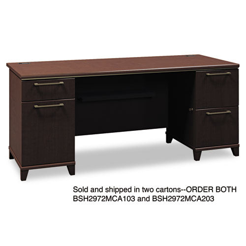 Enterprise Collection 60w Double Pedestal Desk, 60w X 28.63d X 29.75h, Mocha Cherry (box 2 Of 2)