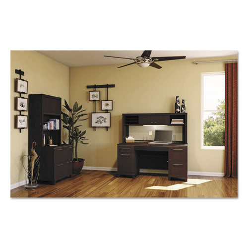Enterprise Collection 60w Double Pedestal Desk, 60w X 28.63d X 29.75h, Mocha Cherry (box 2 Of 2)
