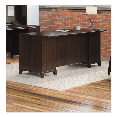 Enterprise Collection 72w Double Pedestal Desk, 70.13w X 28.63d X 29.75h, Mocha Cherry (box 1 Of 2)