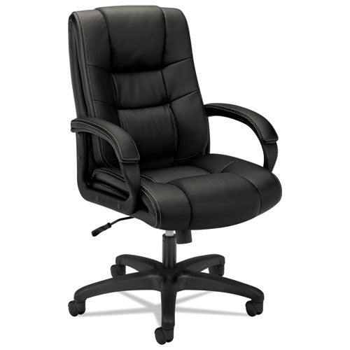 Hvl131 Executive High-back Chair, Supports Up To 250 Lbs., Black Seat-black Back, Black Base