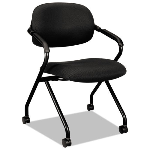 Hvl303 Nesting Arm Chair, Black Seat-black Back, Black Base
