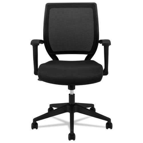 Hvl521 Mesh Mid-back Task Chair, Supports Up To 250 Lbs., Black Seat-black Back, Black Base