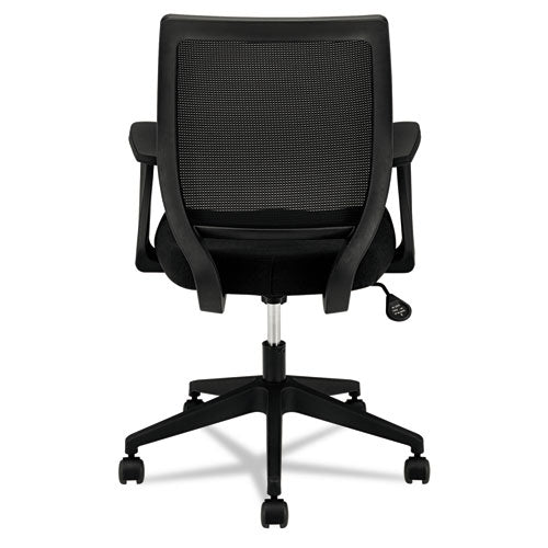 Hvl521 Mesh Mid-back Task Chair, Supports Up To 250 Lbs., Black Seat-black Back, Black Base