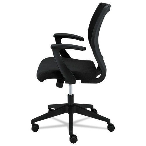 Hvl521 Mesh Mid-back Task Chair, Supports Up To 250 Lbs., Black Seat-black Back, Black Base