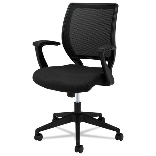 Hvl521 Mesh Mid-back Task Chair, Supports Up To 250 Lbs., Black Seat-black Back, Black Base