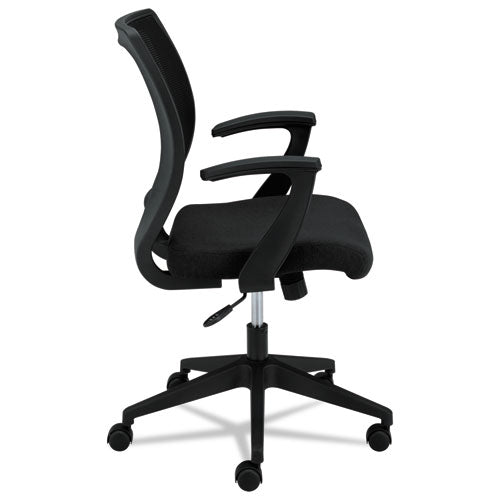 Hvl521 Mesh Mid-back Task Chair, Supports Up To 250 Lbs., Black Seat-black Back, Black Base
