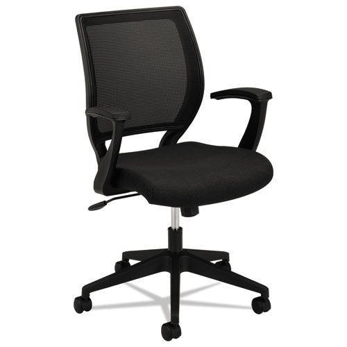 Hvl521 Mesh Mid-back Task Chair, Supports Up To 250 Lbs., Black Seat-black Back, Black Base
