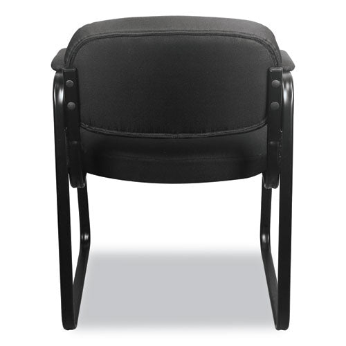 Hvl653 Leather Guest Chair, 22.25" X 23" X 32", Black Seat-black Back, Black Base