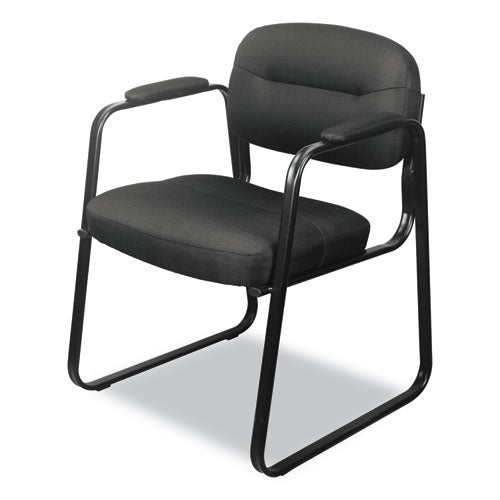 Hvl653 Leather Guest Chair, 22.25" X 23" X 32", Black Seat-black Back, Black Base