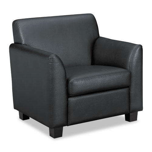 Circulate Reception Seating Club Chair, 33" X 28.75" X 32", Black Seat-black Back, Black Base