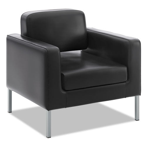 Corral Club Chair, 31.5" X 28" X 30.5", Black Seat-black Back, Platinum Base