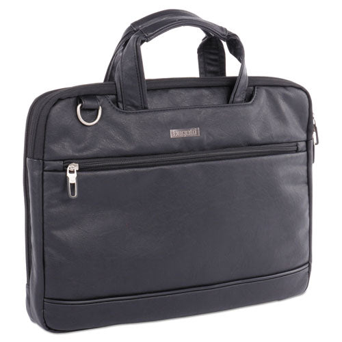 Harold Slim Briefcase, 11" X 3" X 11.5", Synthetic Leather, Black