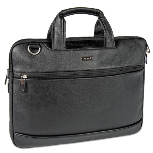 Harold Slim Briefcase, 11" X 3" X 11.5", Synthetic Leather, Black