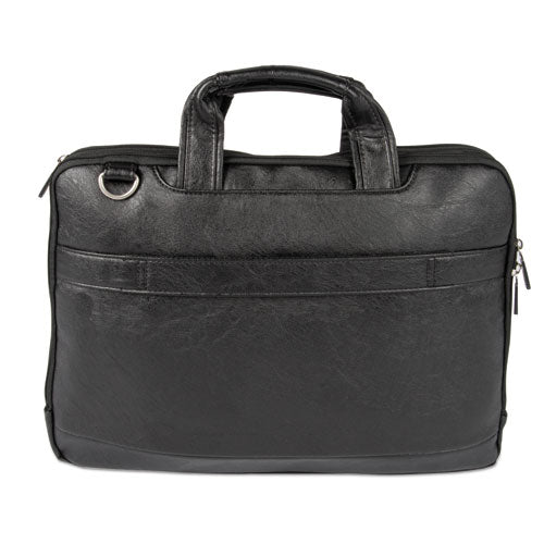 Harold Slim Briefcase, 11" X 3" X 11.5", Synthetic Leather, Black