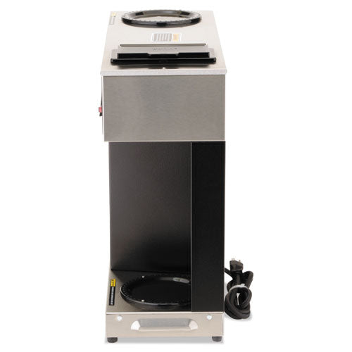 Pour-o-matic Three-burner Pour-over Coffee Brewer, Stainless Steel, Black
