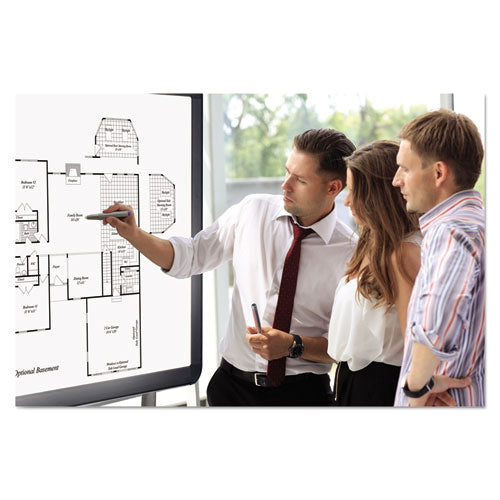 Interactive Magnetic Dry Erase Board, 70 X 52 X 1 1-4, White-black Frame