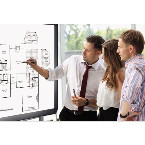 Interactive Magnetic Dry Erase Board, 70 X 52 X 1 1-4, White-black Frame
