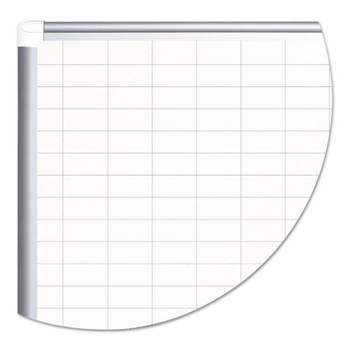 Gridded Magnetic Porcelain Planning Board, 1 X 2 Grid, 72 X 48, Aluminum Frame