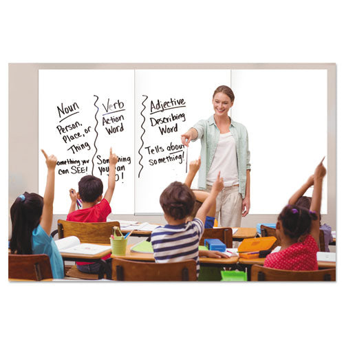 Magnetic Dry Erase Tile Board, 38 1-2 X 58, White Surface