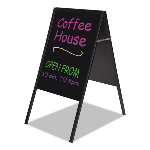 Magnetic Wet Erase Board, 27x34 Black, Black Wood Frame
