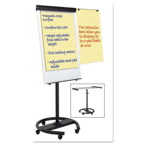 360 Multi-use Mobile Magnetic Dry Erase Easel, 27 X 41, Black Frame