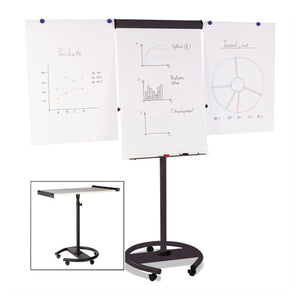 360 Multi-use Mobile Magnetic Dry Erase Easel, 27 X 41, Black Frame