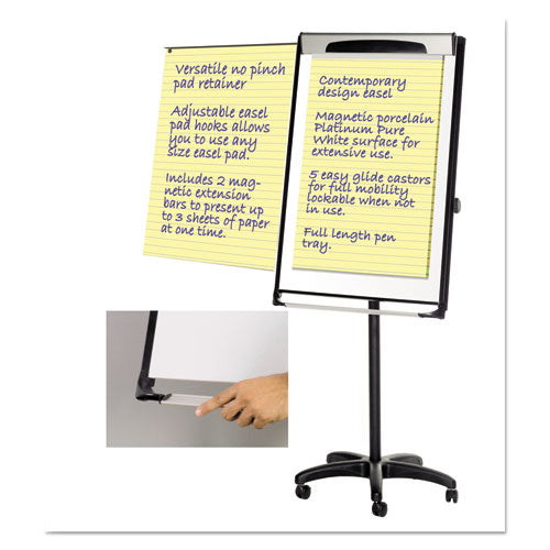 Platinum Mobile Easel, White, 29 X 41, Black Frame
